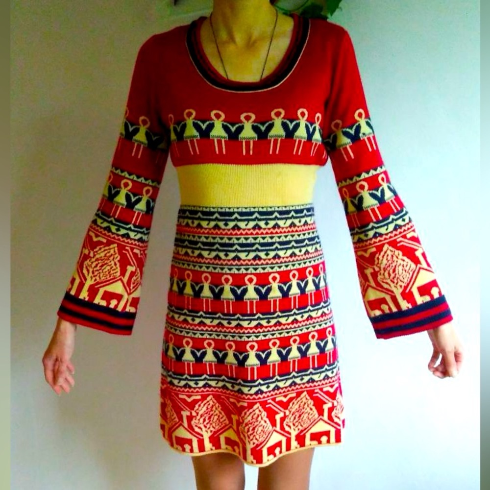 Vintage Cacharel wool blend dress. Size XS